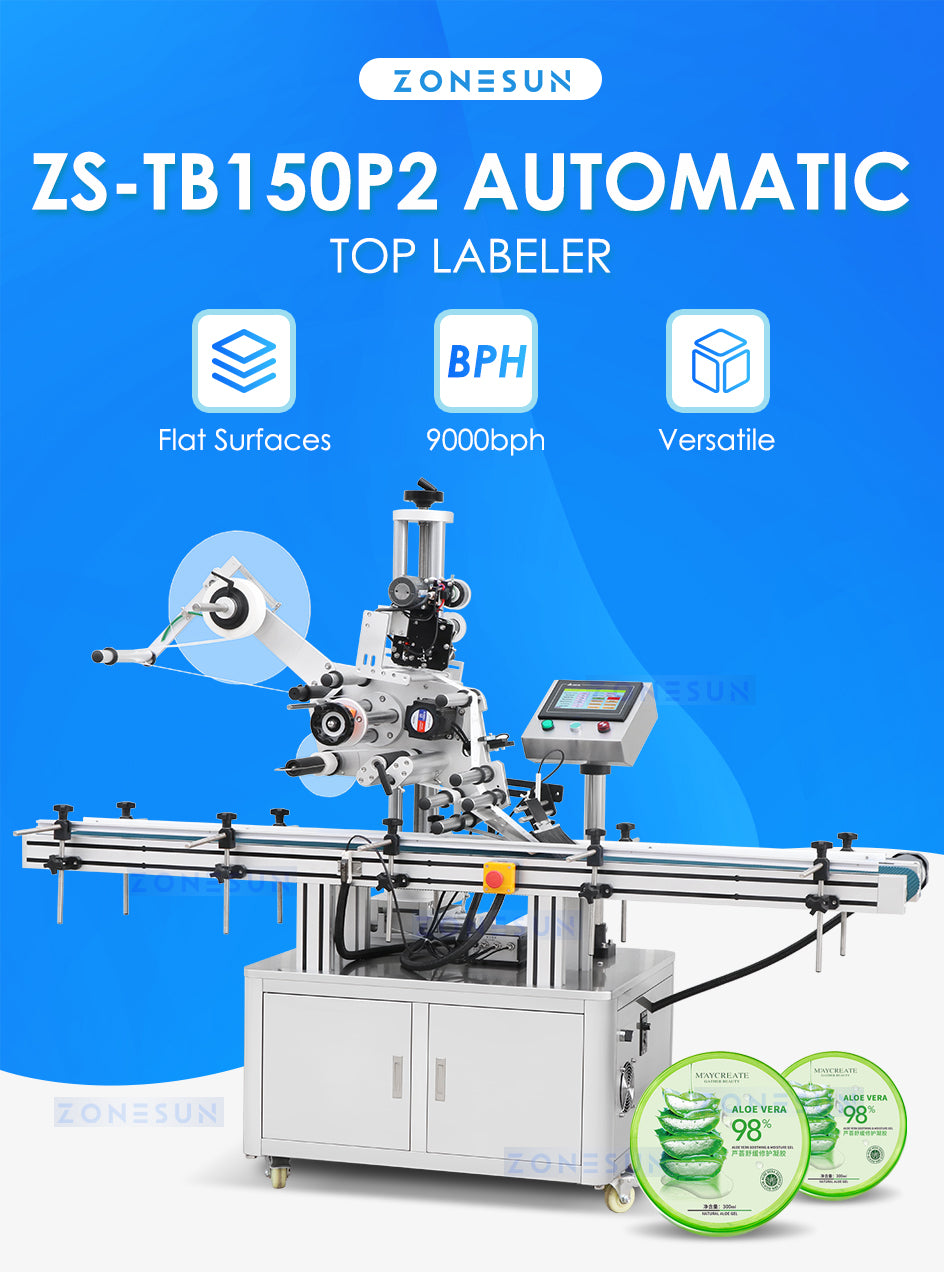 ZONESUN ZS-TB150P2 Automatic Self-adhesive Sticker Flat Surface Labeling Machine