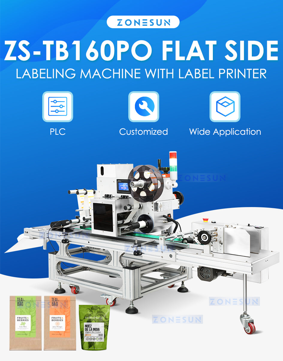 top side labeling machine with label printer