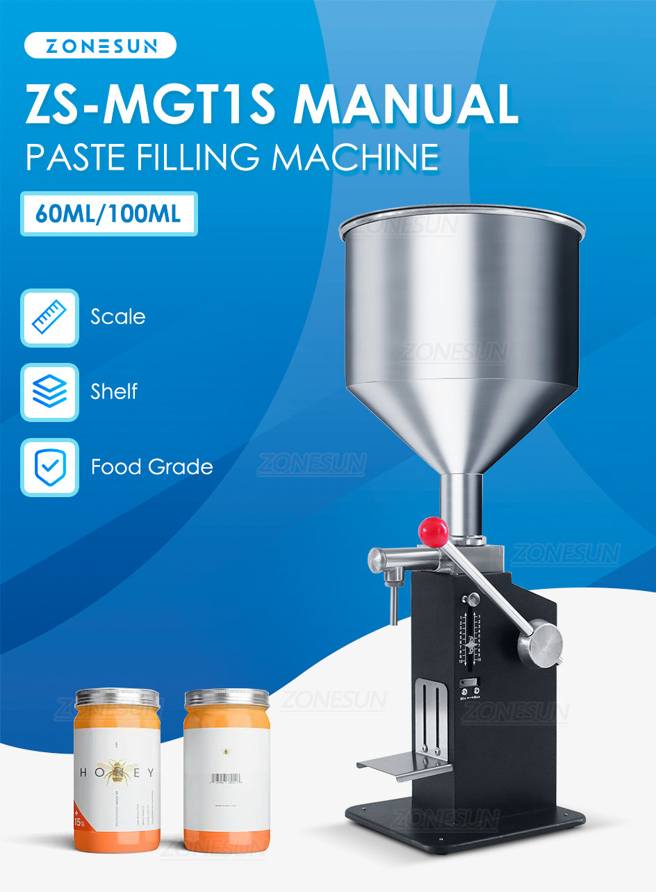 ZONESUN Manual Paste Filling Machine Stainless Steel ZS-MGT1S
