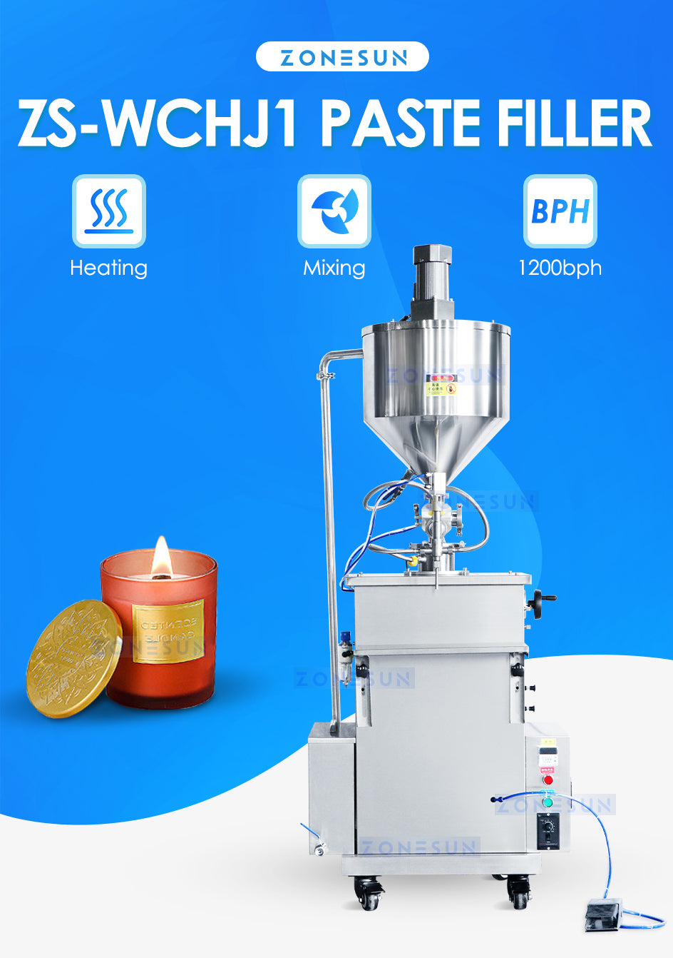 heating mixing filling machine