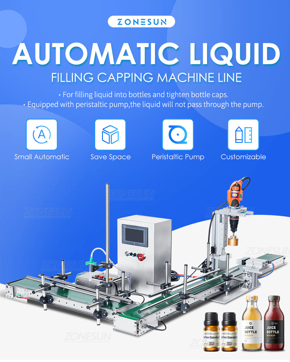 Small automatic liquid filling capping machine