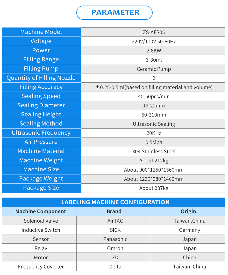 ZONESUN Double Head Ceramic Pump Hose Soft Tube Filling and Ultrasonic Sealing Machine ZS-AFS05