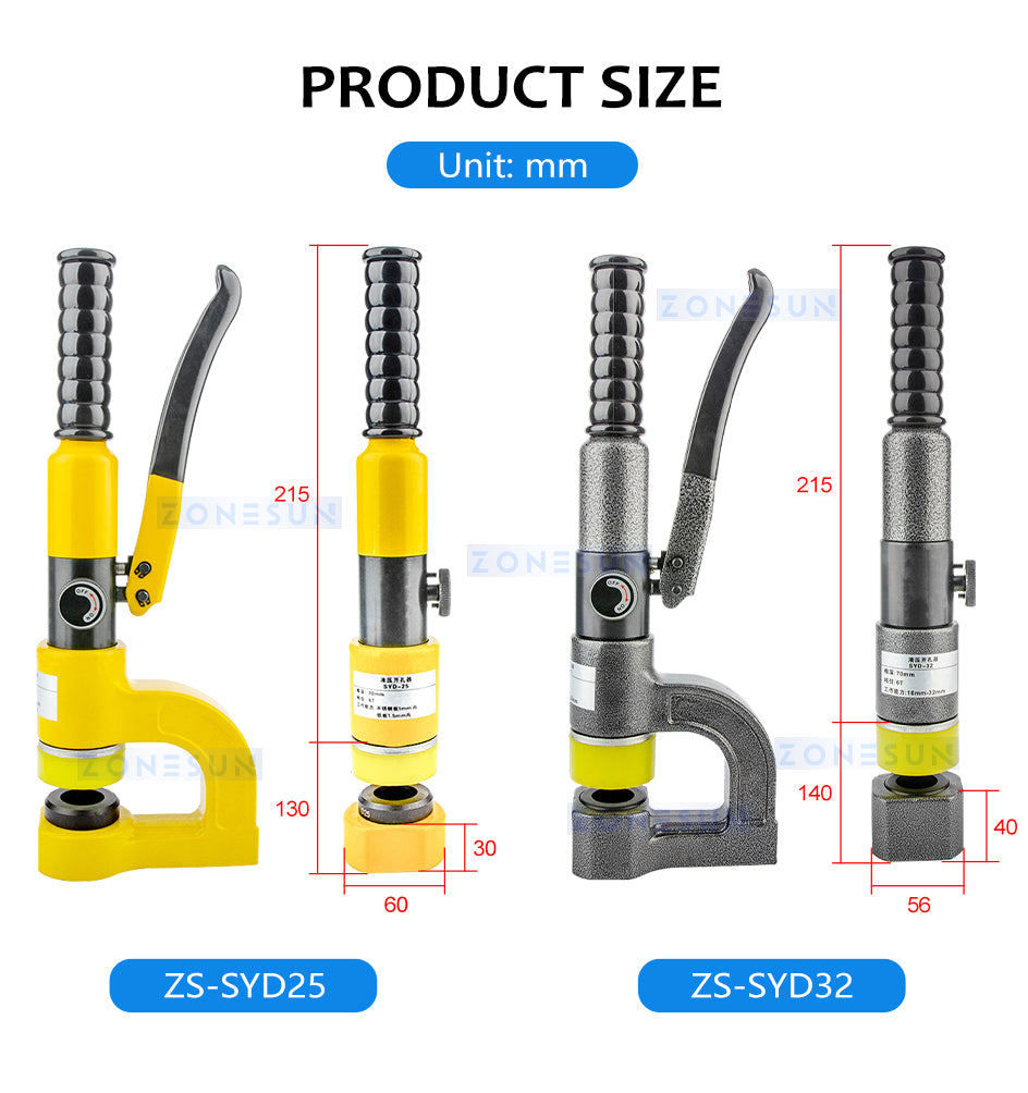 ZONESUN 6T Hole Puncher  Easy Change Mold ZS-SYD