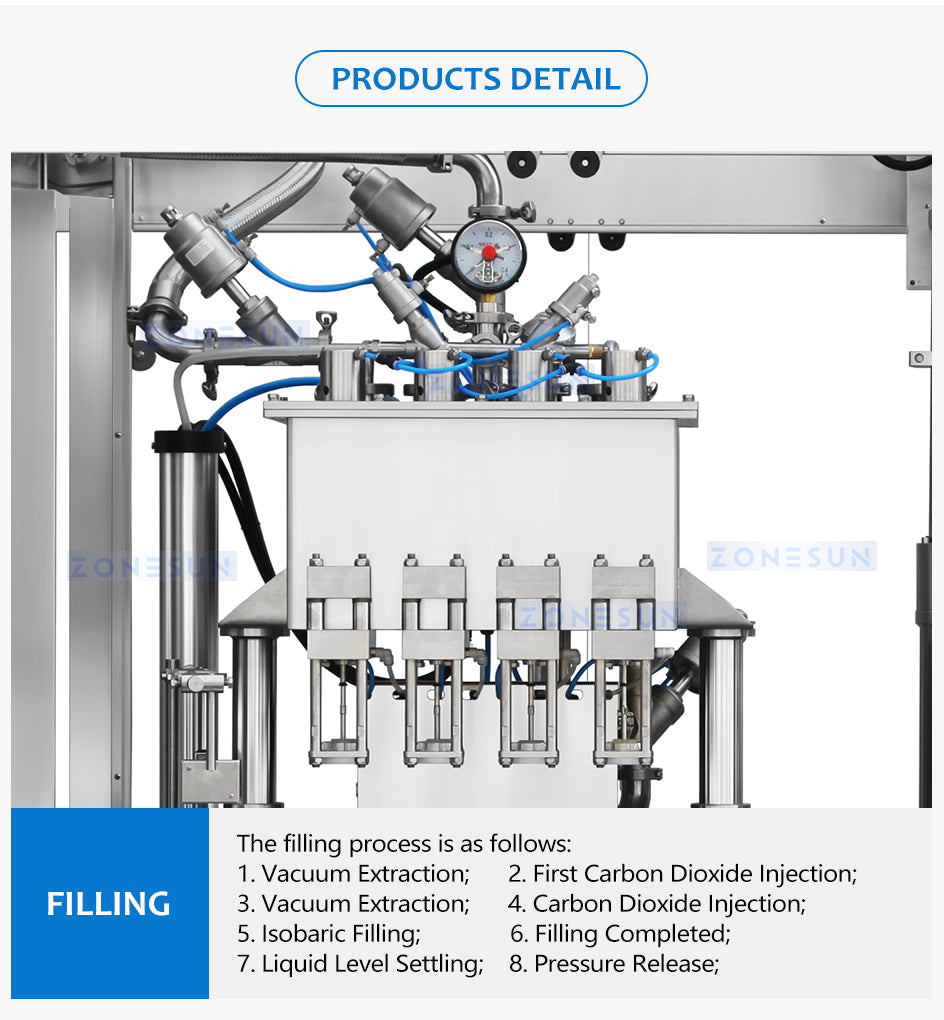 ZONESUN  Beer Bottle Filling and Capping machine Crown Cap Sealing Machine ZS-CFC4