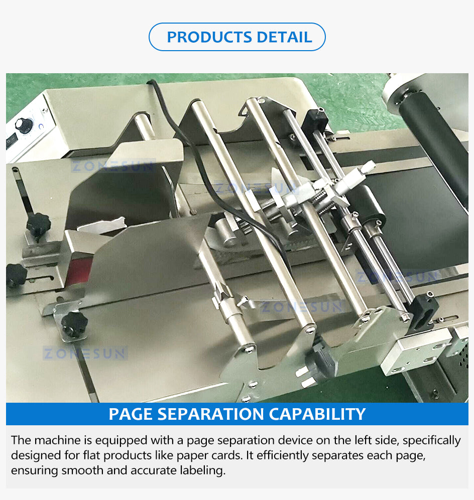 ZONESUN Automatic Card Leaflet Paging Flat Surface Labeling Machine ZS-TB502P