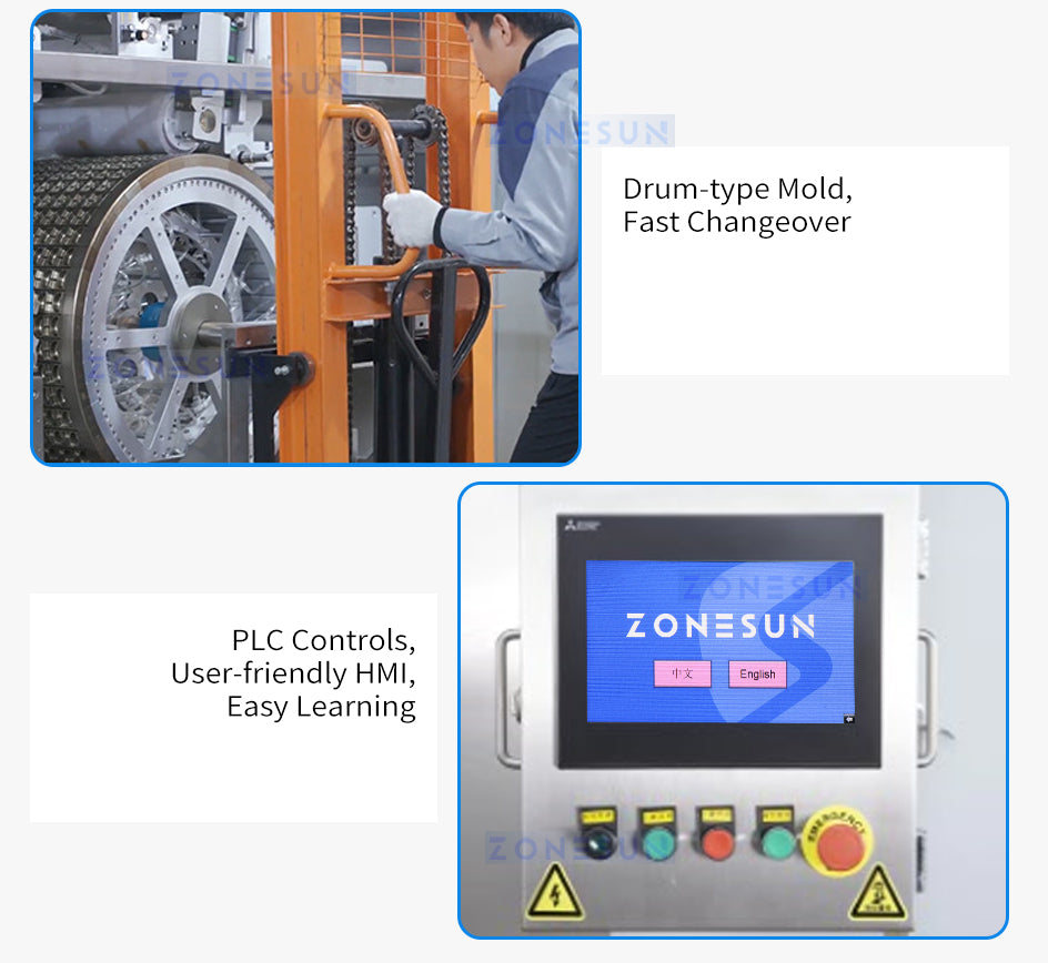 ZONESUN Automatic Laundry Pods Paker Washing Pods Water Soluble Packaging Equipment ZS-NZC350
