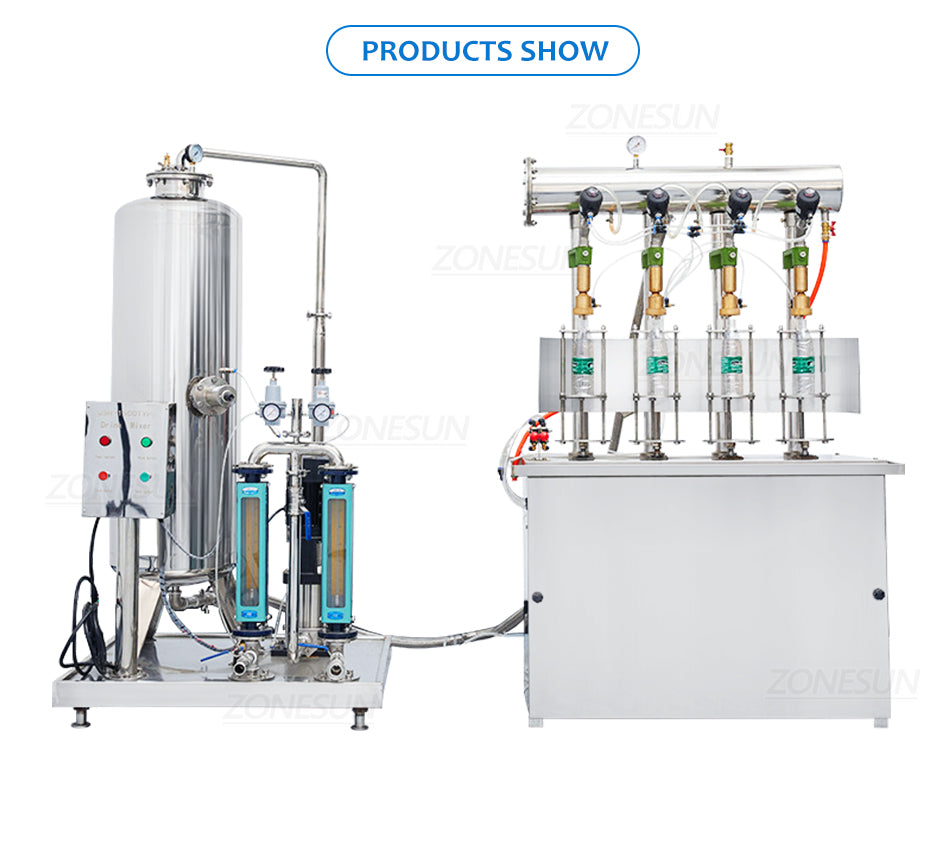 ZONESUN Carbonated Drinks Isobaric Filling Machine Beer Cola Soda Fizzy Alcoholic Beverage Mineral Water Sparkling Wine ZS-CF4