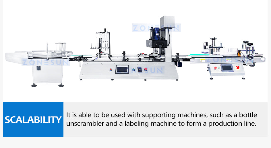 ZONESUN Desktop Monoblock Magnetic Pump Filling and Capping Machine ZS-DTFC4