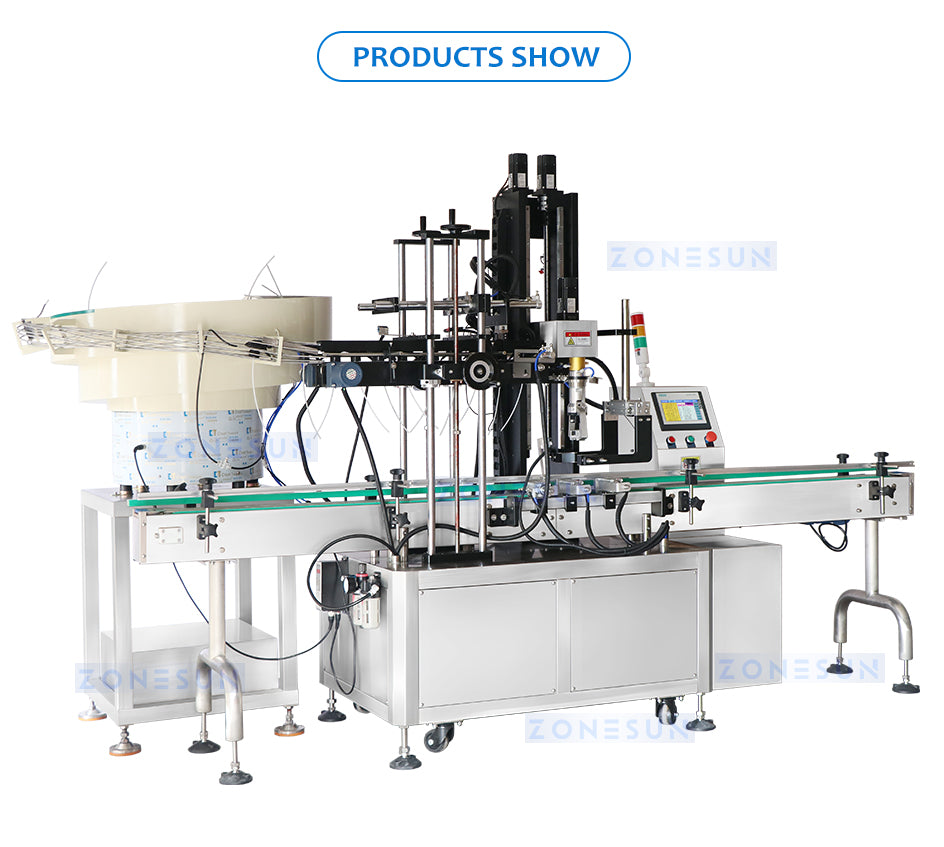 ZONESUN ZS-XG445 Automatic Trigger Pump Bottle Capping Machine With Cap Vibratory Feeder