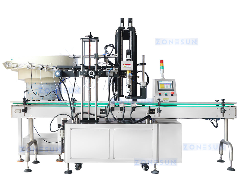 ZONESUN ZS-XG445 Automatic Trigger Pump Bottle Capping Machine With Cap Vibratory Feeder