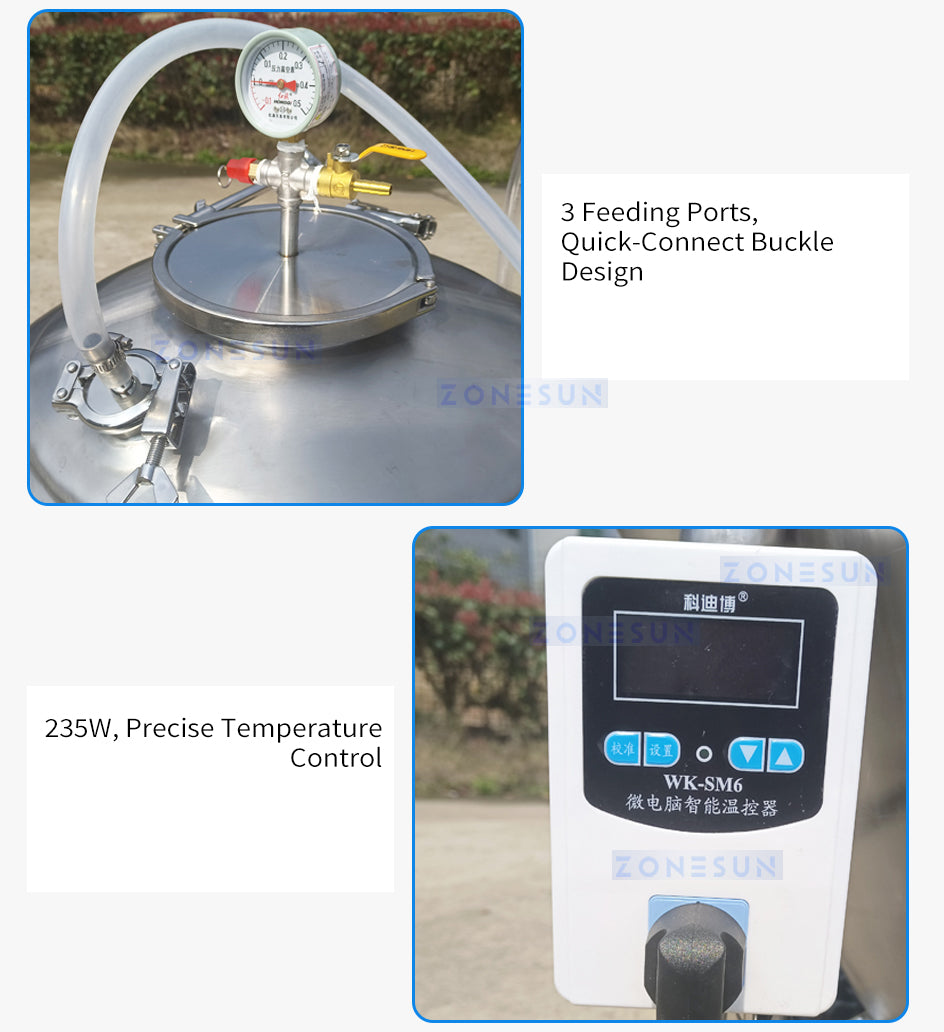 ZONESUN Independent Temperature-controlled Fermentation Tank Mashing Equipment ZS-MF2