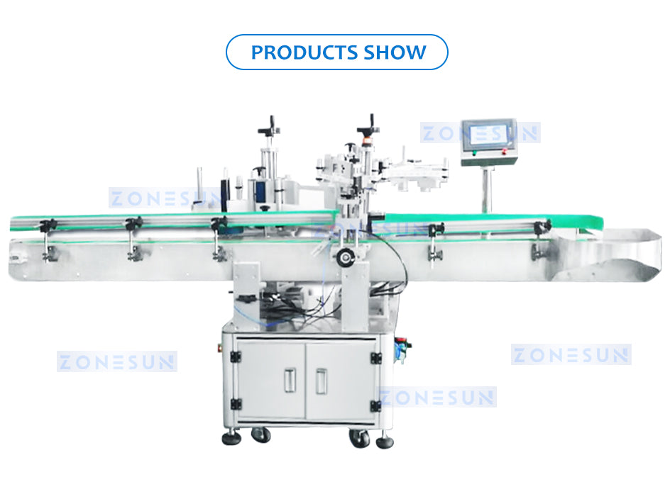 ZONESUN Automatic Round Bottle Neck and Body Labeling Machine ZS-TB120