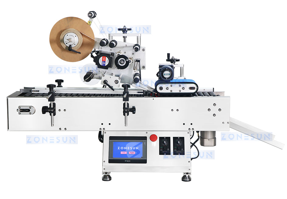 Automated round bottle labeling machine