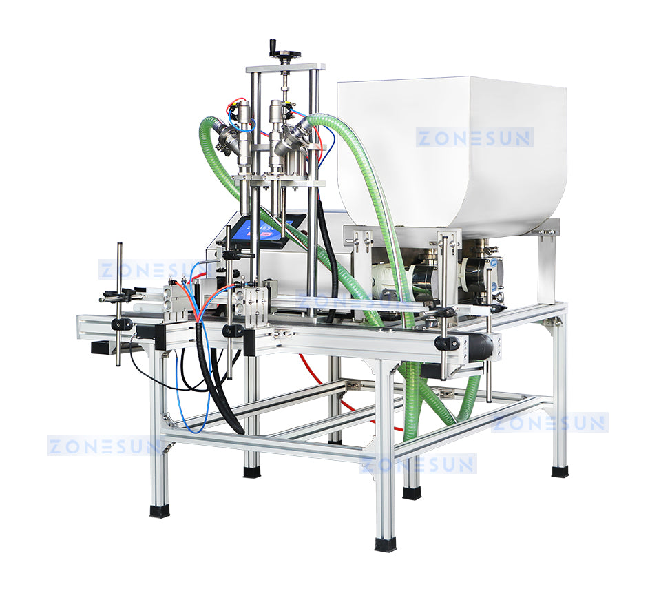 ZONESUN Automatic Rotor Pump Paste Peanut Butter Filling Machine with 80L Hopper ZS-DTGT900U2