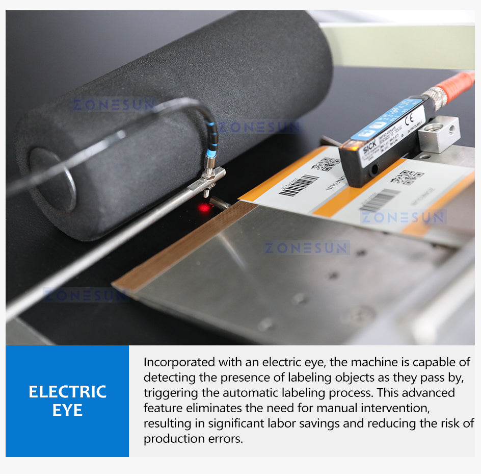 ZONEUSN Automatic Flat Top Labeling Machine with Label Printer ZS-TB160PO