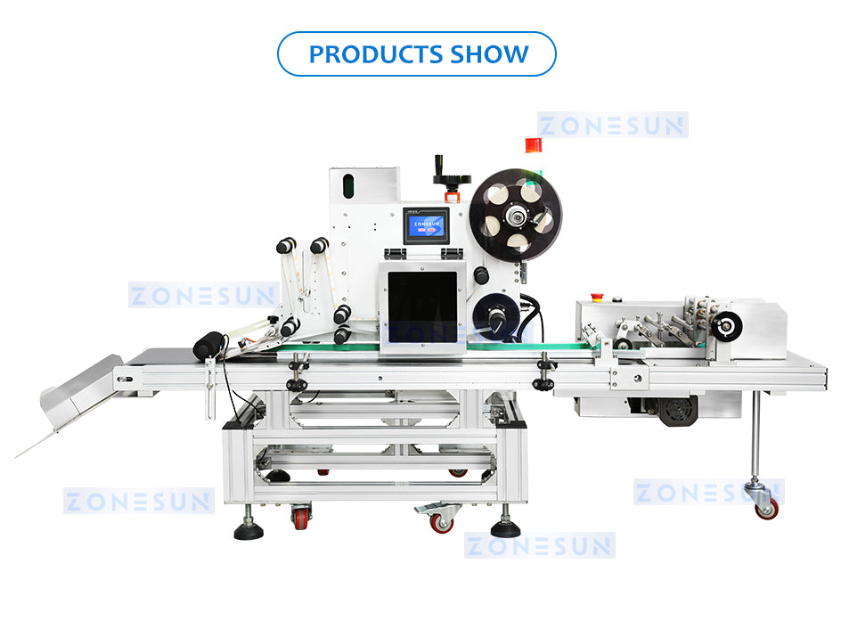 ZONEUSN Automatic Flat Top Labeling Machine with Label Printer ZS-TB160PO