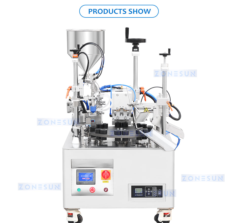 ZONESUN Double Head Ceramic Pump Hose Soft Tube Filling and Ultrasonic Sealing Machine ZS-AFS05