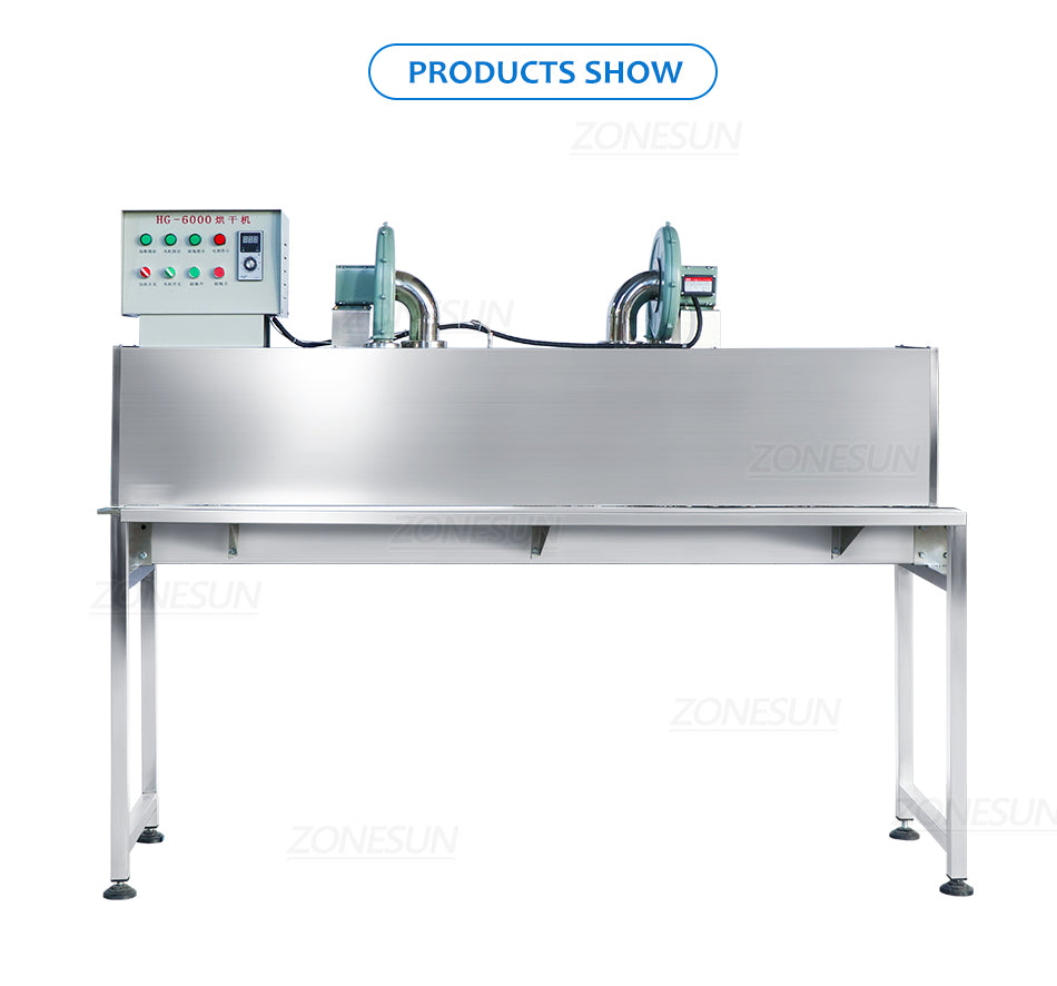 ZONESUN Drying Machine for Glass Bottle Dryer Packaging Conveyor Belt High Temperature Drying Production Line ZS-HG6000