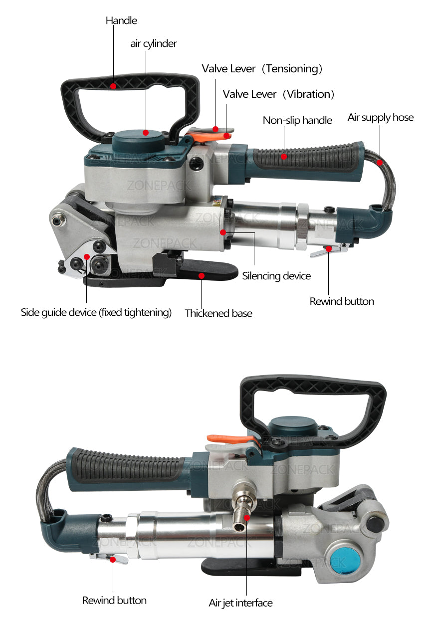 ZONESUN Pneumatic Friction Welding Baler Strapping Machine Air PET Banding Machine Tool ZS-B19