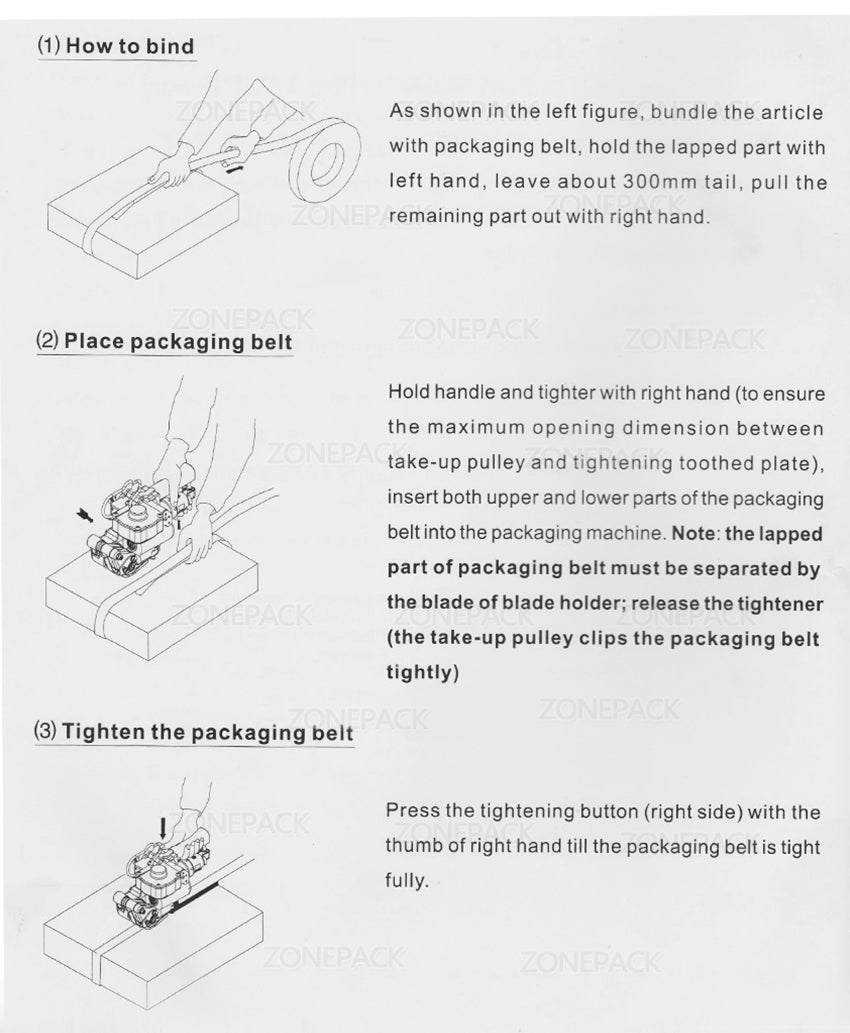 ZONESUN Pneumatic Friction Welding Baler Strapping Machine Air PET Banding Machine Tool ZS-B19