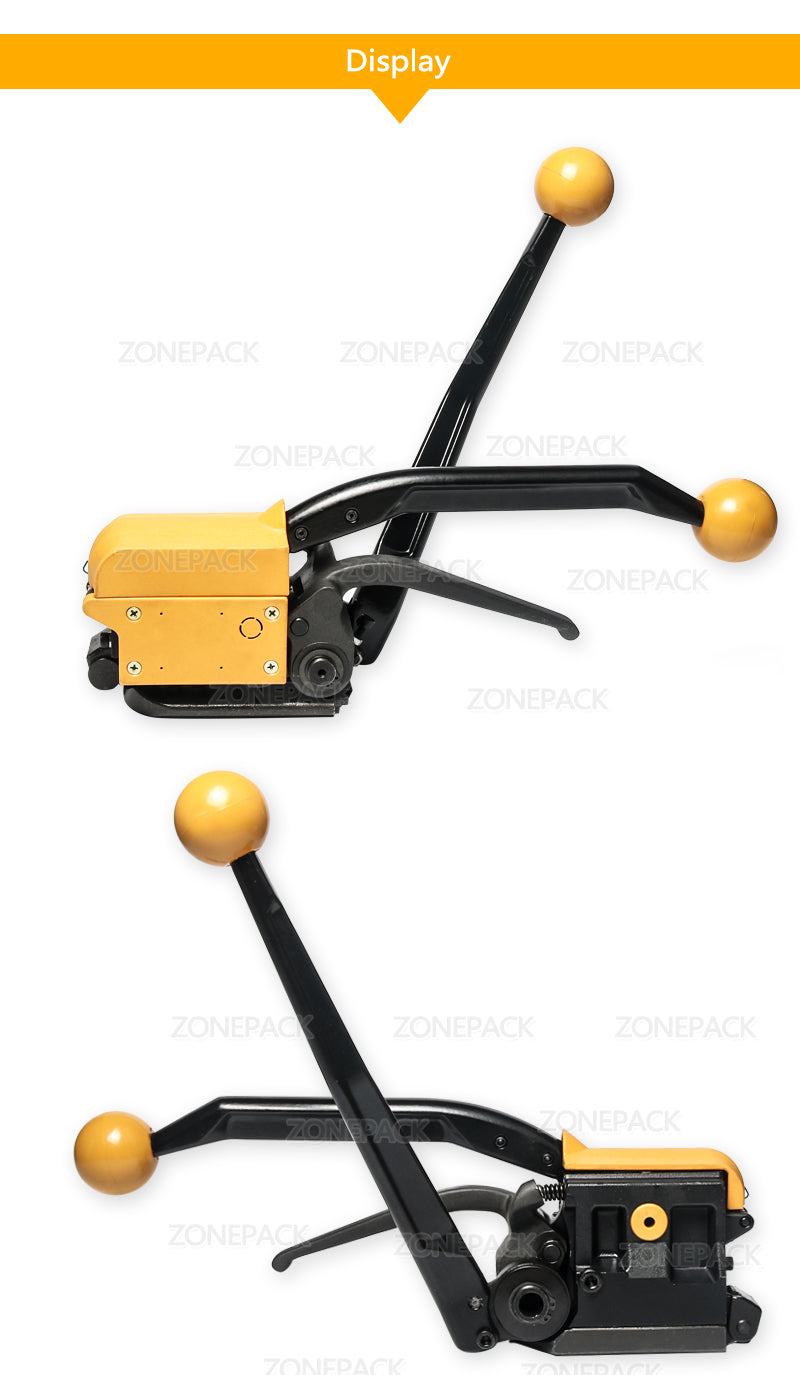 ZONEPACK A333 Инструмент для стальной обвязки Стальные ленты для обвязки Бесшовный комбинированный инструмент Умная обвязочная машина 1/2 дюйма до 3/4 дюйма (13–19 мм) 