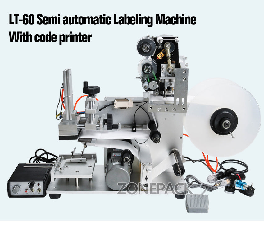 ZONESUN LT-60D Semi Automatic Flat Surface Labeling Machine With Date Code