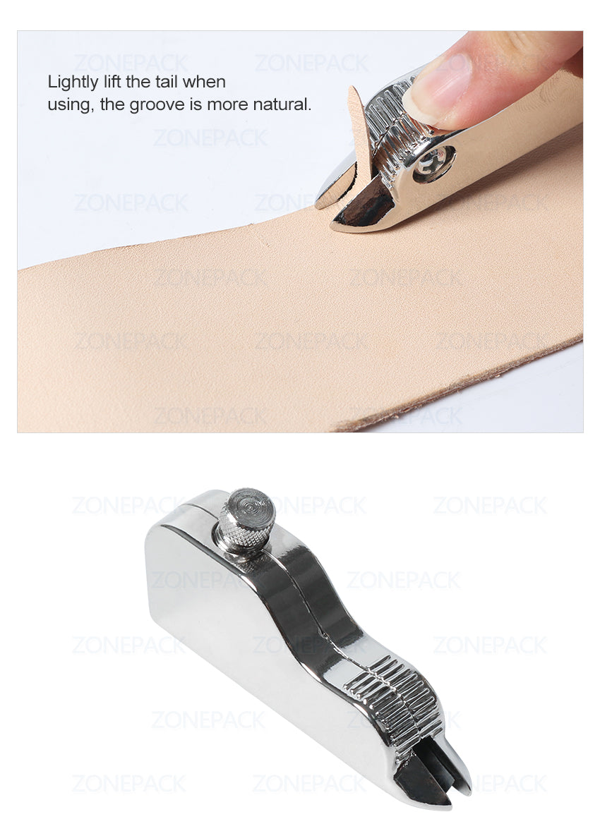 ZONEPACK ручной многофункциональный регулируемый инструмент для рукоделия кожи из нержавеющей стали V-образный траншейный станок