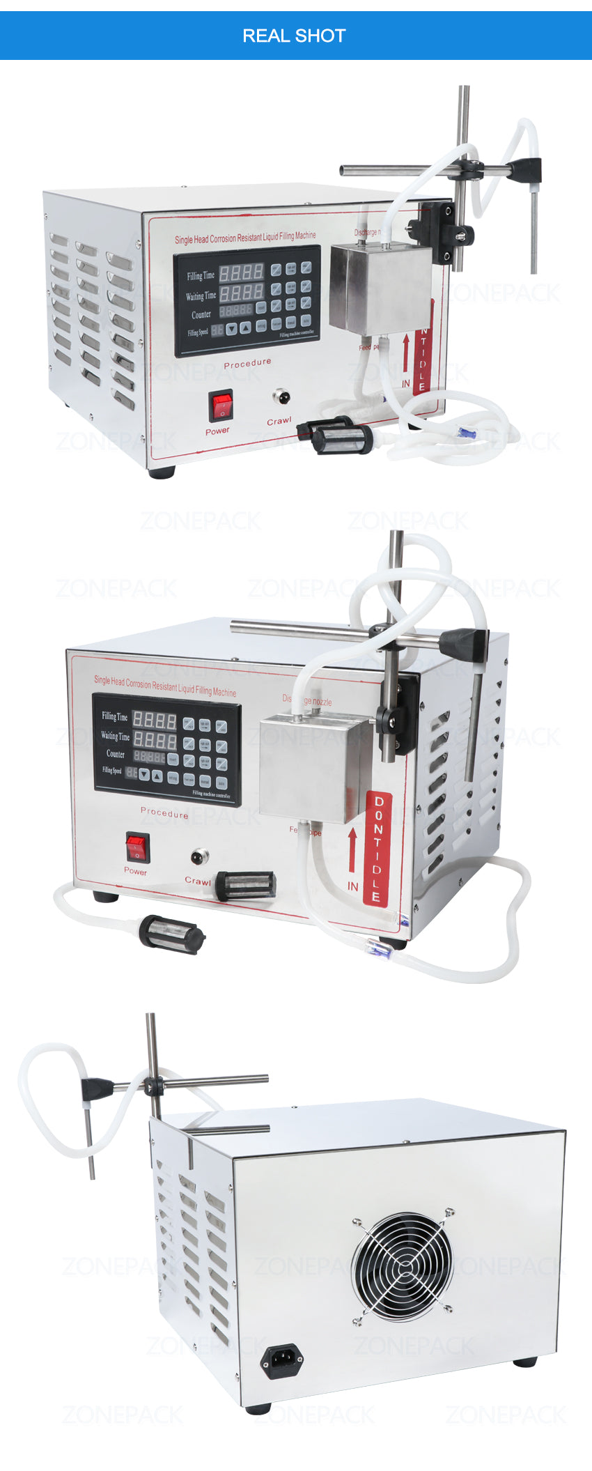 ZONEPACK GZ-YG1 Automatic Magnetic Pump Filling Machine ethanol Perfume Alcohol Hydrogen Peroxide Juice Essential Oil Liquid