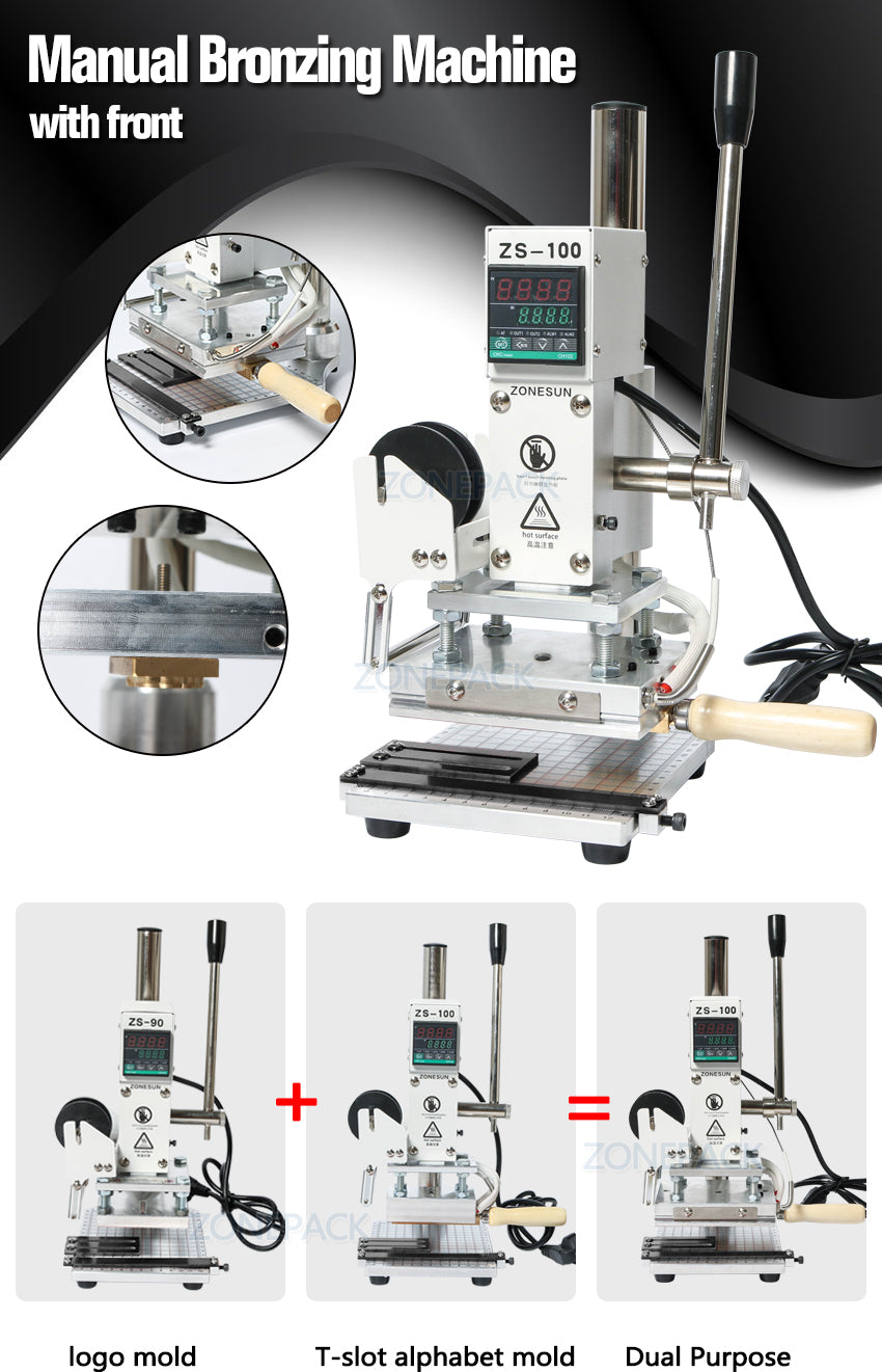 ZONESUN ZS-100 Dual Purpose Hot Foil Stamping Machine Leather Bronzing