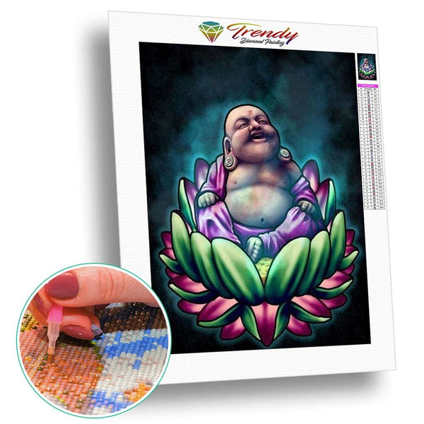 Bouddha Assis Dans Une Fleur De Lotus Diamond Painting Kit