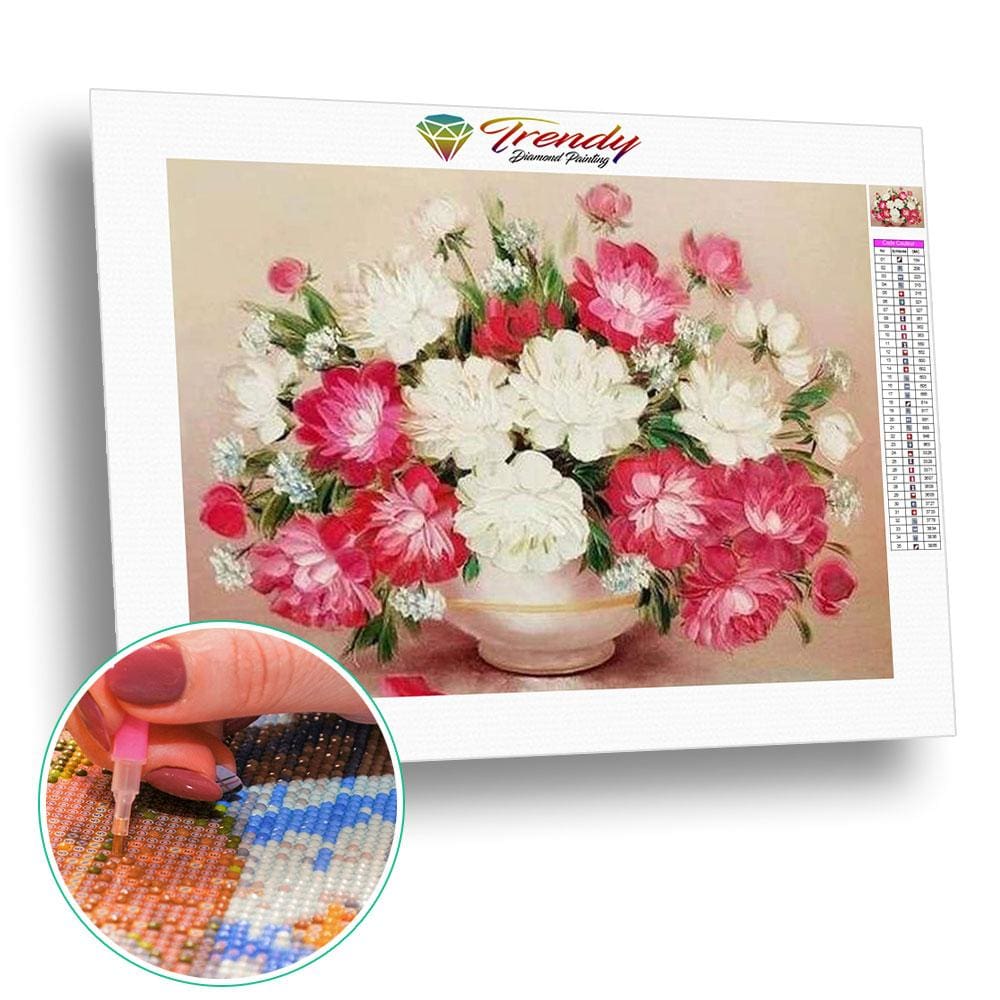 Bouquet de fleurs en peinture - modèle M001 | Caneva diamant - Fleur Fleur et plante Produit