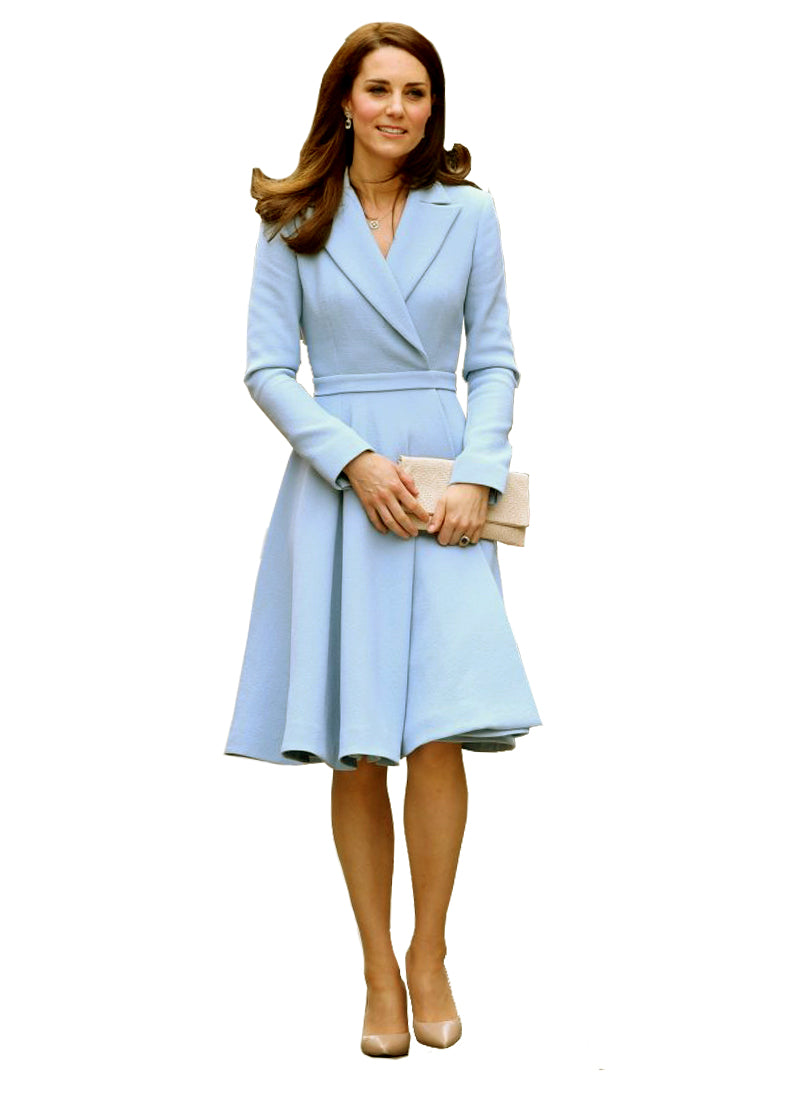 Kate Fit-and-Flared Dress Coat in Baby 