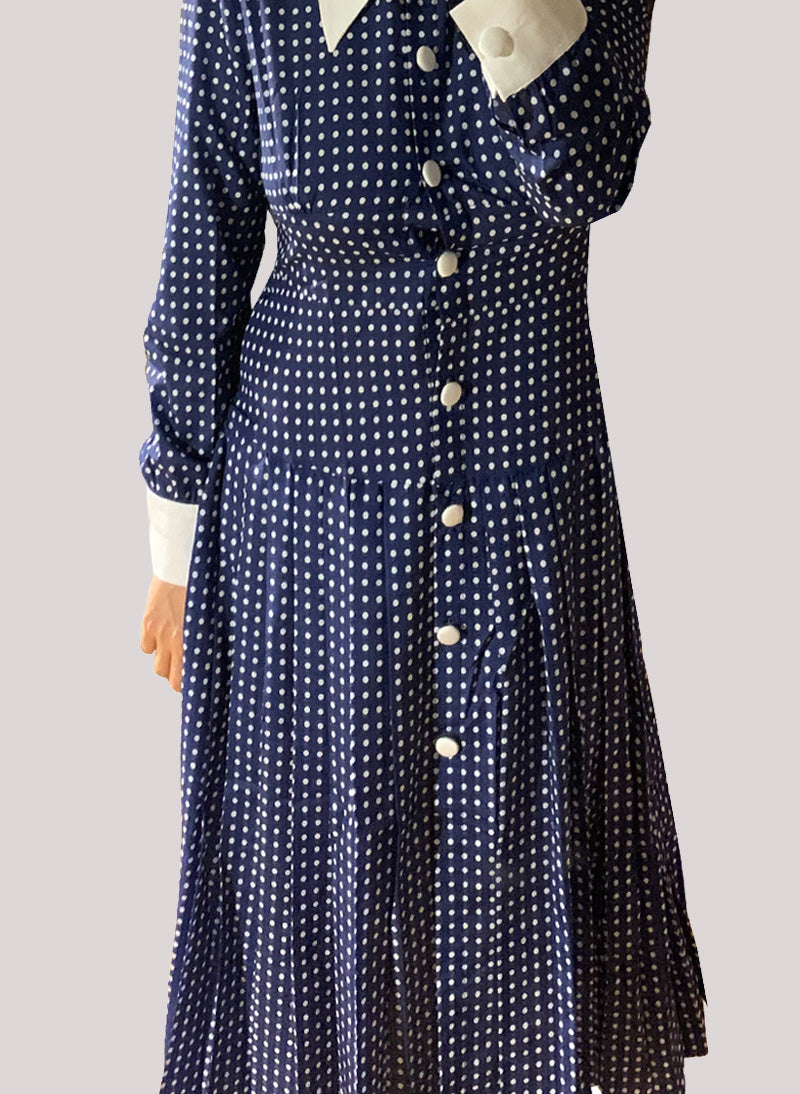 polka dot button up dress