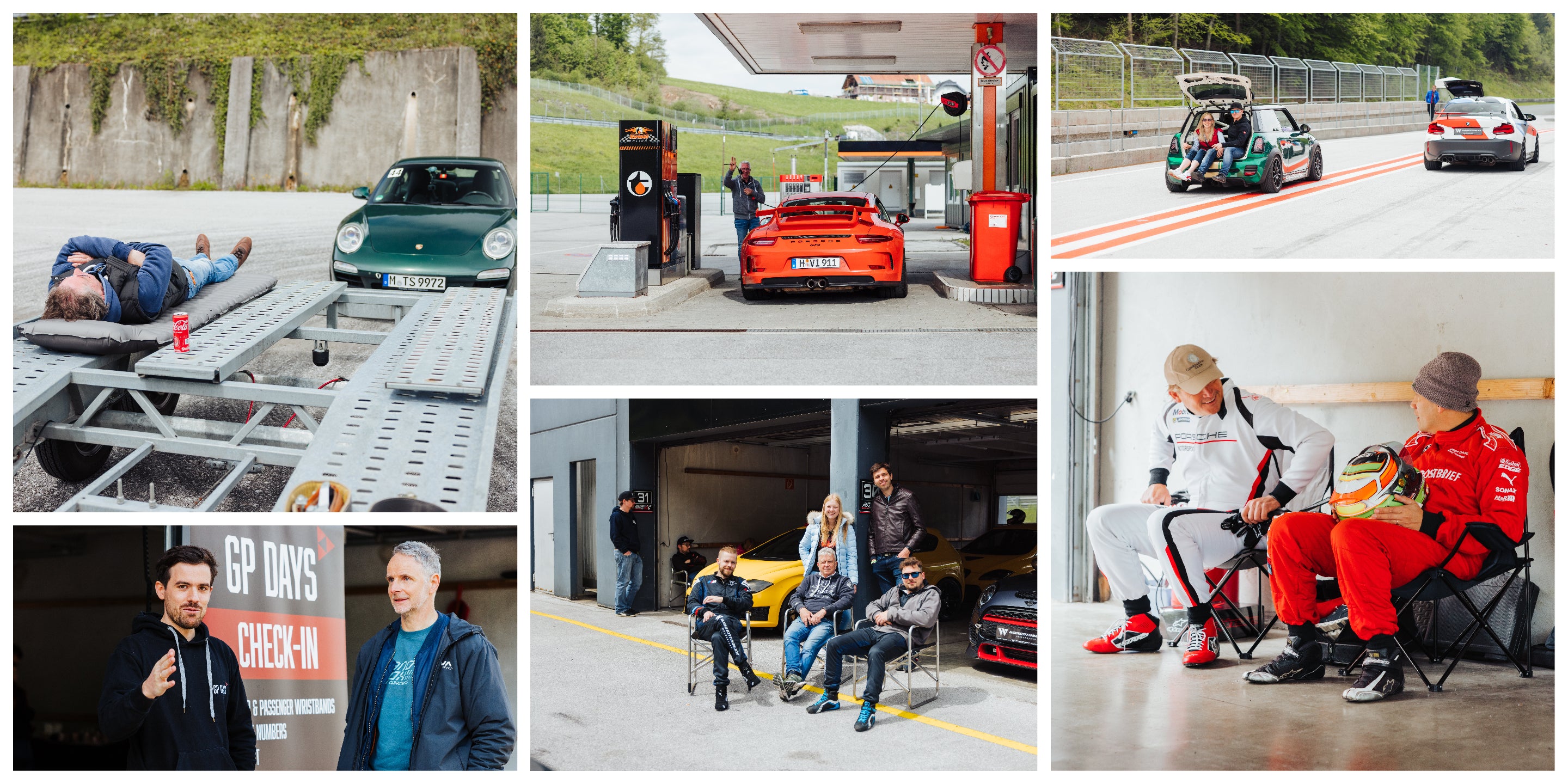 Happy people in the Paddock during a GP Days Open Pitlane Track Day at Salzburgring