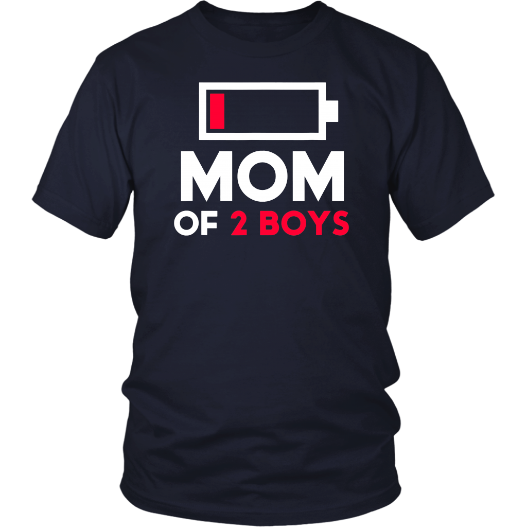Mom Of 2 Boys Shirt Gift From Son Mothers Day Birthday Women Tee Cream