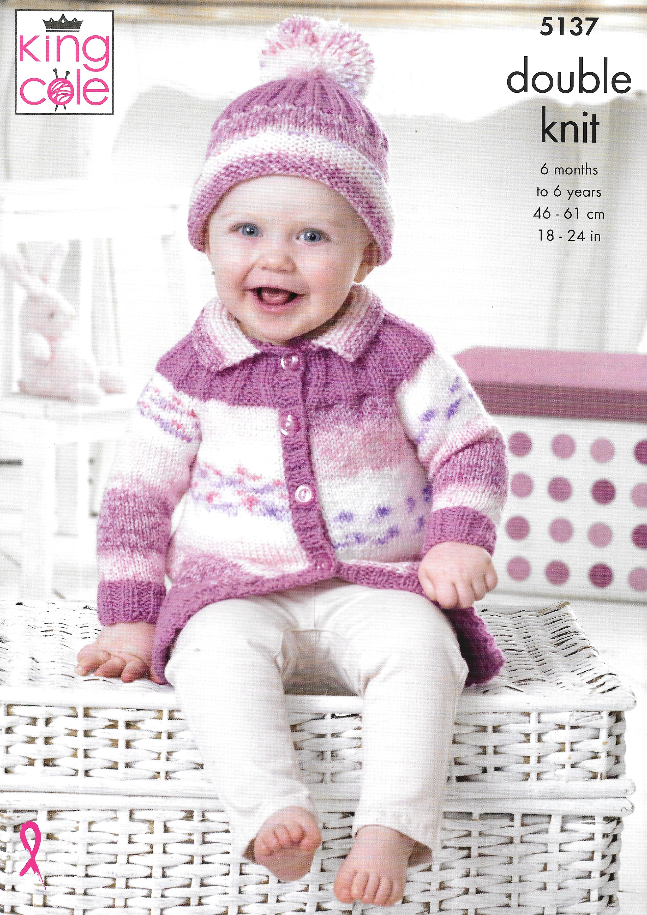 5137 King Cole double knit Cardigan, Coat, Tunic and Hat knitting patt ...