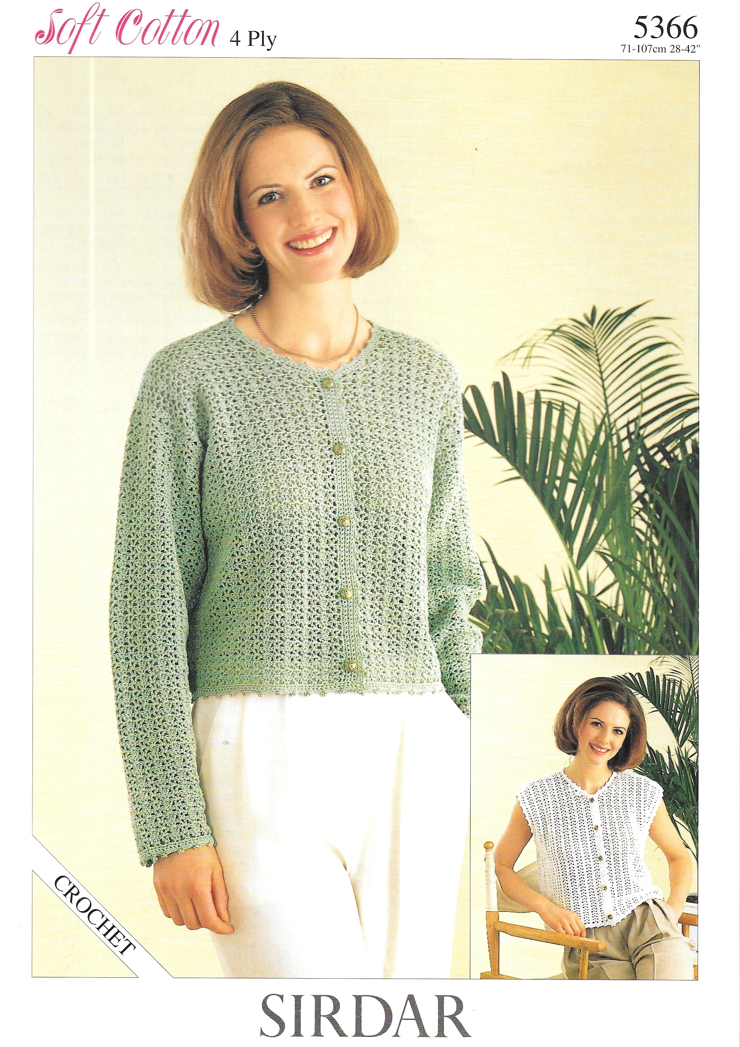 5366 Sirdar ladies cardigan/top 4 ply Crochet Pattern – Wool And Much ...