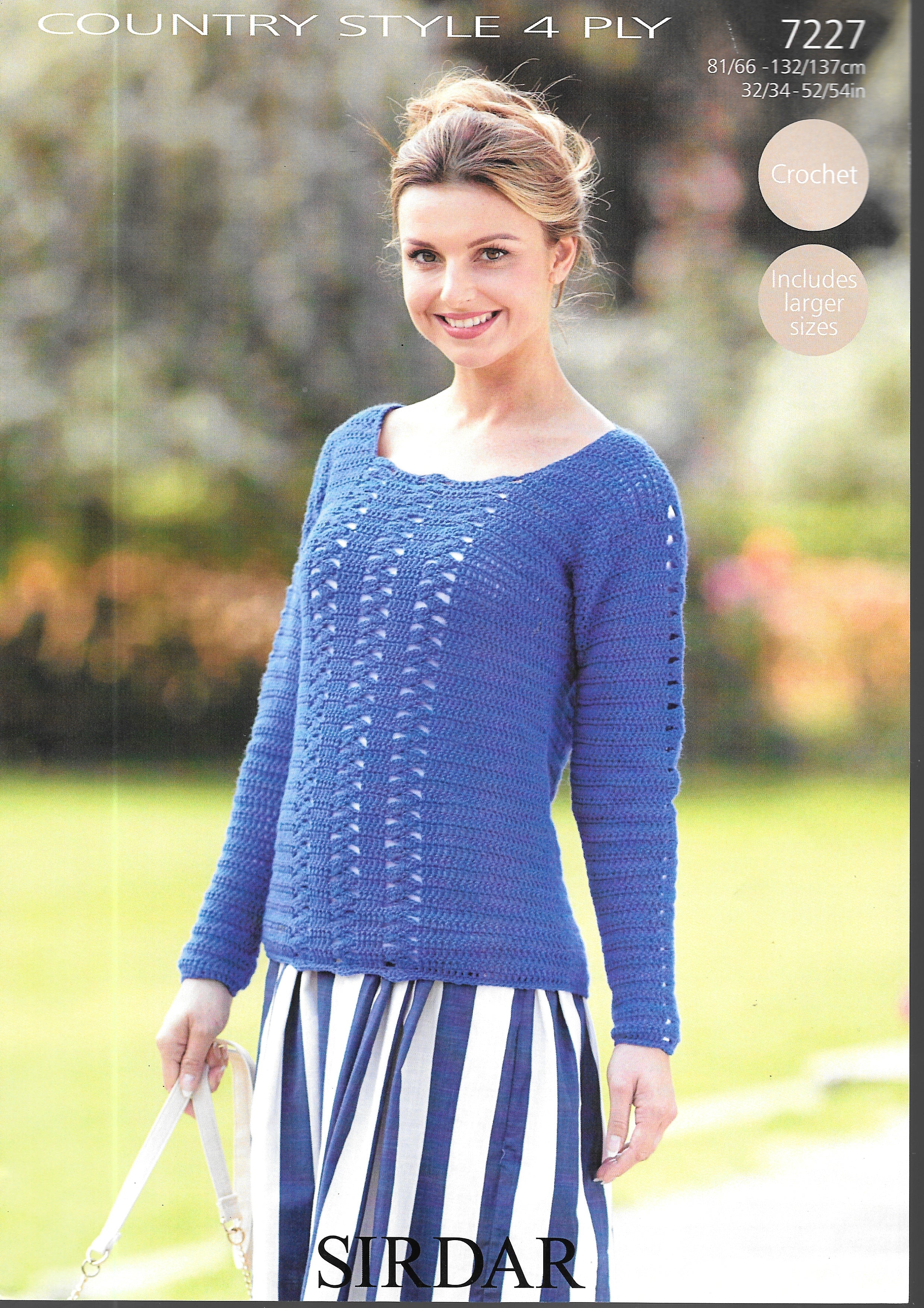 7227 Sirdar ladies sweater 4 ply Crochet Pattern – Wool And Much Much More