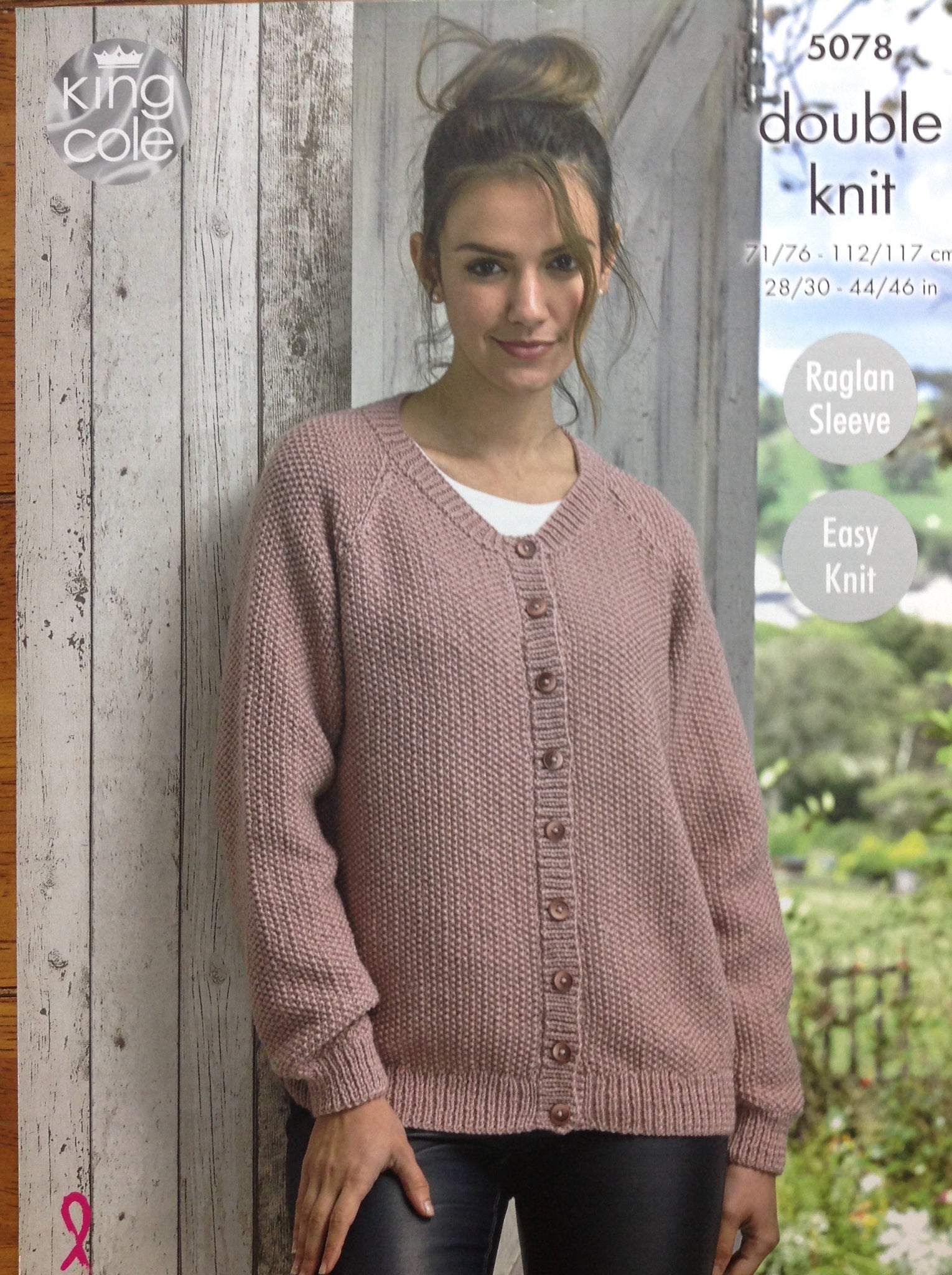 5078 King Cole Merino blend dk ladies round neck and V neck cardigan k ...