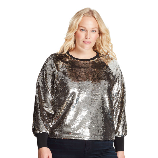 silver sequin sweater