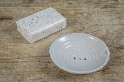 Handmade soap dish with french soap