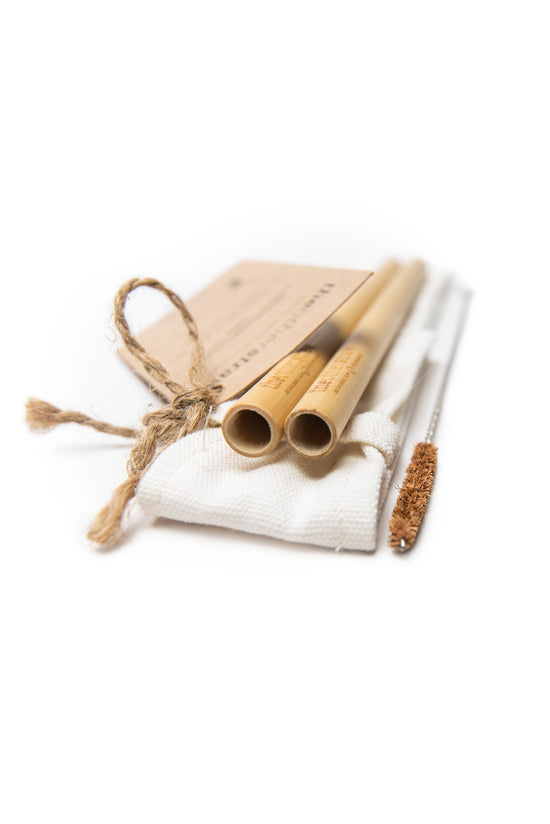 The Honolulu Straw 2-Pack Bamboo Straws with Silicone Tips