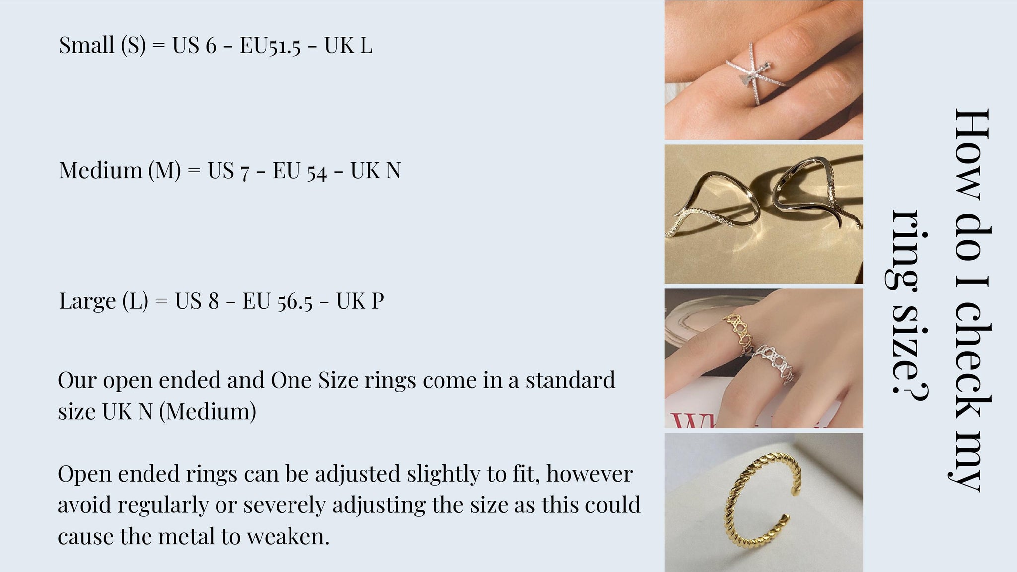 Bella Mayford Ring Size Guide