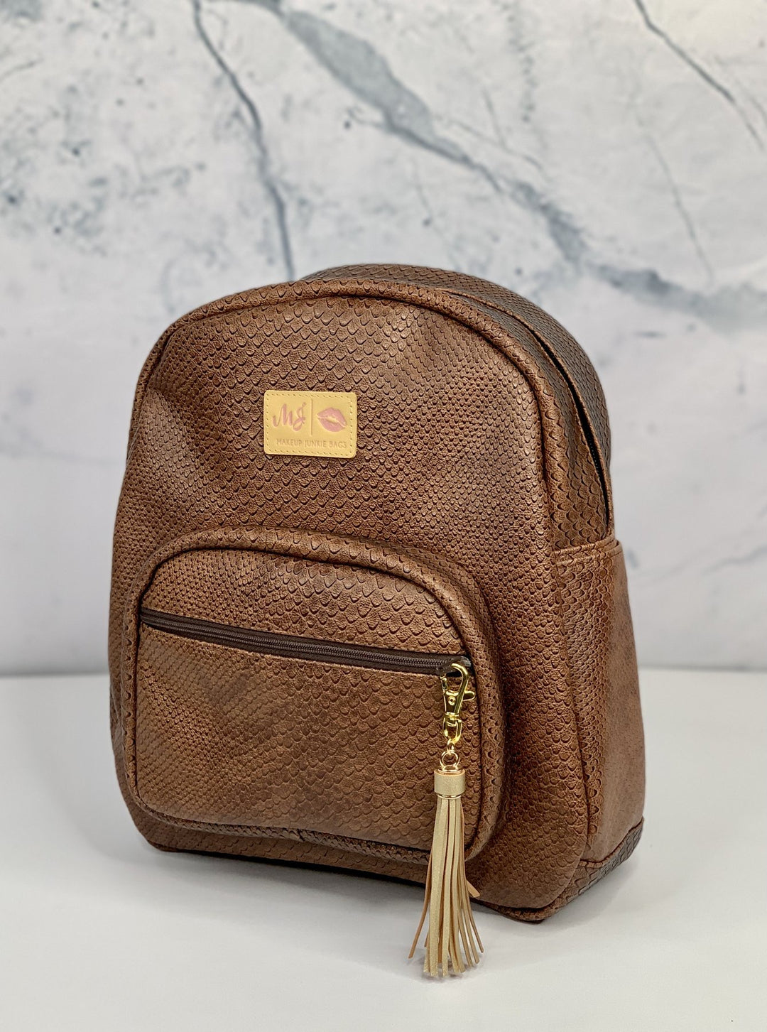 Glamfox - Brown Checker Mini Backpack