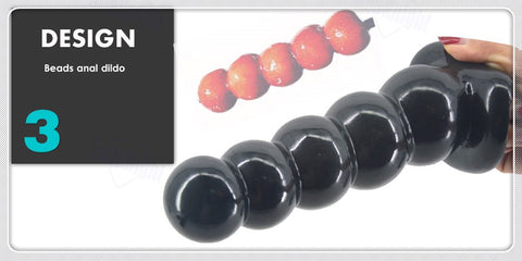 Design de l'énorme perles anales en silicone noir-Le Royaume Du Plug