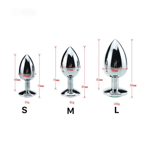 Différentes tailles du kit anal diamant en métal-Le Royaume Du Plug