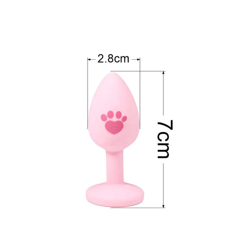 Dimension du plug anal diamant en silicone rose avec laisse-Le Royaume Du Plug