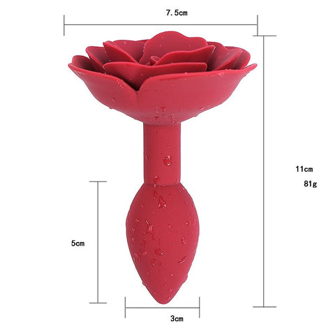 Dimension du plug anal en forme de fleur rouge-Le Royaume Du Plug