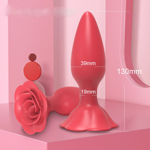 Dimension du plug anal fleur silicone rouge-Le Royaume Du Plug