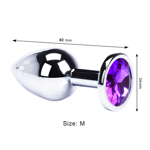 Kit anal diamant en métal violet foncé taille M-Le Royaume Du Plug